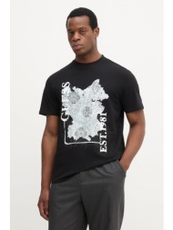 βαμβακερό μπλουζάκι guess ανδρικό, χρώμα: μαύρο, m5yi12 i3z14 100% βαμβάκι