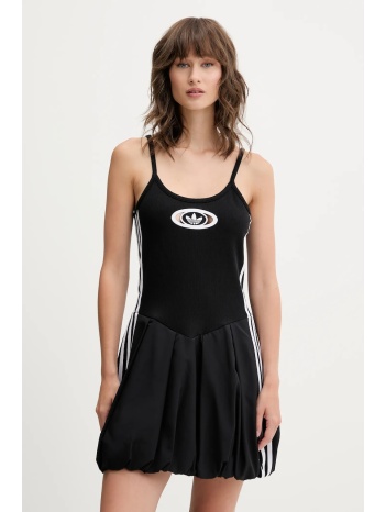 φόρεμα adidas originals balloon dress χρώμα μαύρο, kc8798