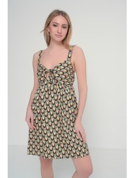 φόρεμα mini εμπριμέ με δετό στήθος - 4243006114