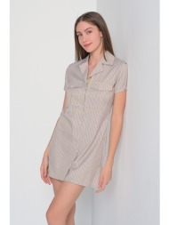 φόρεμα πουκάμισο mini με ρίγες - 4244056214