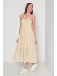φόρεμα maxi με σούρα στο v - 4244059814