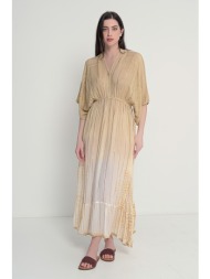 φόρεμα μακρύ με χρυσή ρίγα - 4240021014