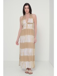 φόρεμα maxi tie-dye με μακριές λωρίδες - 4241020214
