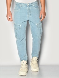 ανδρικο παντελονι jean με τσεπες camaro carrot fit μπλε 23023-181-27-blue
