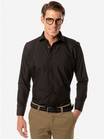 ανδρικο πουκαμισο regular μ/μ sogo μαυρο 22536-801-02-black