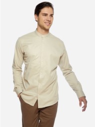 ανδρικο πουκαμισο slim μ/μ brokers μπεζ 22516-761-03-beige