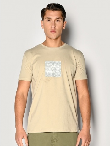 ανδρικο t-shirt brokers μπεζ 23017-114-01-beige σε προσφορά
