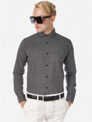ανδρικο πουκαμισο μαυρο με μοτιβο sogo μαυρο 21004-521-15-black