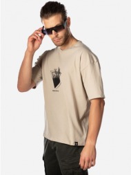 brokers ανδρικο oversized t-shirt μπεζ μπεζ 21512-107-01-beige