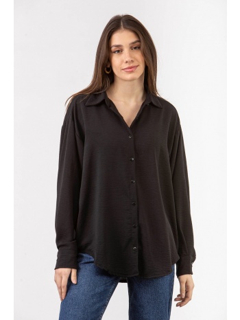 γυναικείο πουκάμισο σατινέ ματ μαυρο 19-103-020 σε προσφορά