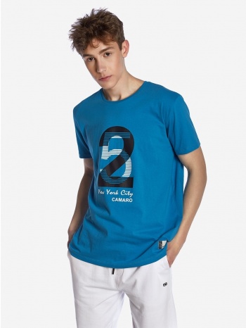 ανδρικο t-shirt camaro μπλε 22001-922-01-blue σε προσφορά