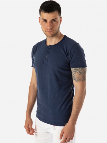 μπλε ανδρικο t-shirt με κουμπια camaro indigo