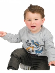 energiers βαμβακερή μπλούζα μακό με τύπωμα, αγόρι γκρι 12-123167-5-9