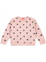 energiers μπλούζα φούτερ με εμπριμέ τύπωμα για κορίτσι ροζ 15-123334-5