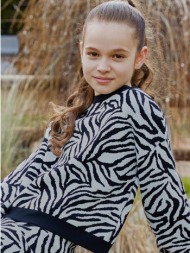 energiers πλεκτό πουλόβερ animal print ζεβρέ για κορίτσι πολυχρωμο 16-123214-6