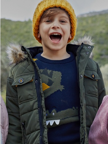 energiers βαμβακερό πουλόβερ με σχέδιο για αγόρι μπλε σε προσφορά