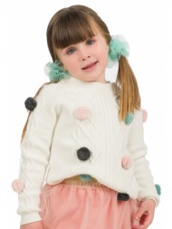 energiers πλεκτό πουλόβερ με ανάγλυφη πλέξη για κορίτσι εκρου 15-123304-6
