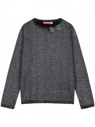 energiers πουλόβερ πλεκτό με λούρεξ και φιόγκο για κορίτσι μαυρο 16-123210-6