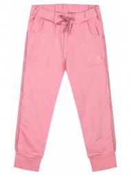 energiers ελαστικό παντελόνι φούτερ με λούρεξ για κορίτσι ροζ 15-123320-2