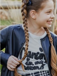energiers μπλούζα βαμβακερή με κέντημα για κορίτσι εκρου 16-123220-5