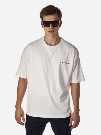 ανδρικο t-shirt brokers λευκο 21512-102-01-white σε προσφορά