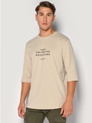 ανδρικο t-shirt brokers μπεζ 23517-205-751-beige