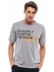biston fashion ανδρικό t-shirt αν. γκρι 47-206-058-010-s