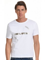 biston fashion ανδρικό t-shirt λευκο 45-206-066-010-s