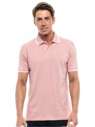 biston fashion ανδρικό polo shirt ροζ 47-206-010-030-m