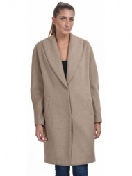 biston fashion γυναικείο μακρύ παλτό μπεζ 44-101-028-010-s