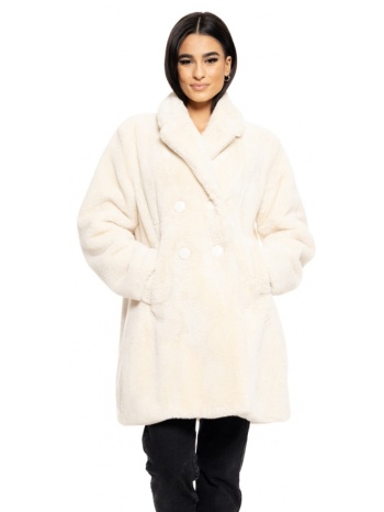 biston fashion γυναικείο demi πανωφόρι από συνθετική γούνα σε προσφορά