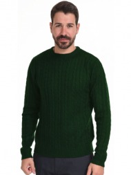 smart fashion ανδρική πλεχτή μπλούζα πρασινο 44-206-004-010-m