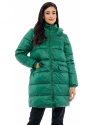 biston fashion γυναικείο μακρύ μπουφάν πρασινο 48-101-020-010-s