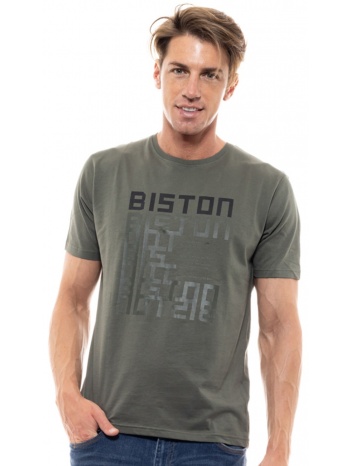 biston fashion ανδρικό t-shirt χακι 47-206-037-010-s σε προσφορά