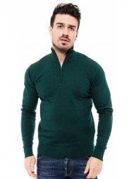 smart fashion ανδρική πλεχτή μπλούζα πρασινο 46-206-017-010-m