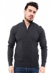 smart fashion ανδρική πλεχτή μπλούζα σκ. γκρι 46-206-017-010-m
