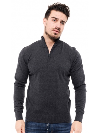 smart fashion ανδρική πλεχτή μπλούζα σκ. γκρι σε προσφορά