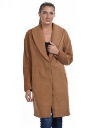 biston fashion γυναικείο μακρύ παλτό καμηλο 44-101-028-010-s