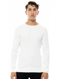 smart fashion ανδρική πλεκτή μπλούζα με στρογγυλό λαιμό off white 48-206-046-010-m