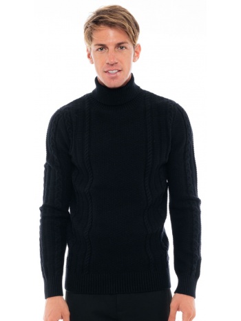 biston fashion ανδρική πλεκτή μπλούζα με ψηλό γιακά μαυρο σε προσφορά