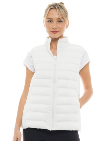 biston fashion γυναικείο ultra light γιλέκο λευκο σε προσφορά