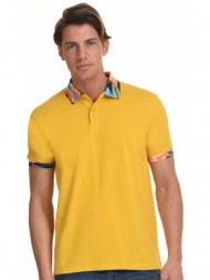 splendid fashion ανδρικό polo shirt κιτρινο 45-206-009-040-m