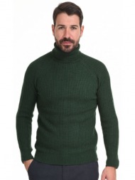 smart fashion ανδρική πλεχτή μπλούζα πρασινο 44-206-025-010-m