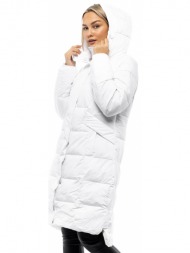 biston fashion γυναικείο μπουφάν μακρύ λευκο 46-101-076-010-s