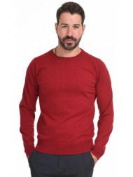 smart fashion ανδρική πλεχτή μπλούζα κοκκινο 44-206-024-010-m