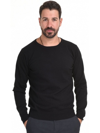 smart fashion ανδρική πλεχτή μπλούζα μαυρο 44-206-024-010-m σε προσφορά