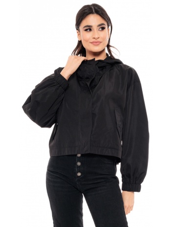 biston fashion γυναικείο πανωφόρι με κουκούλα μαυρο σε προσφορά