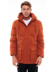 splendid fashion ανδρικό μακρύ μπουφάν πορτοκαλι 48-201-079-010-m