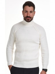 smart fashion ανδρική πλεχτή μπλούζα off white 44-206-025-010-m
