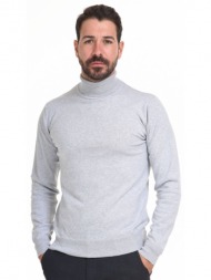 smart fashion ανδρική πλεχτή μπλούζα αν. γκρι 44-206-023-010-m